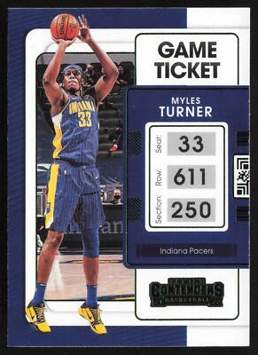 2021-22 Panini Contenders Game Ticket Green Myles Turner #12 Indiana Pacers - Image 1 of 2