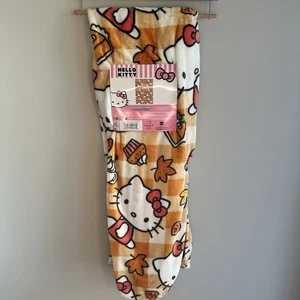 New Hello Kitty Fall Autumn Pumpkin Spice Latte Pie Cupcake Blanket Orange 50x70 - Picture 1 of 3