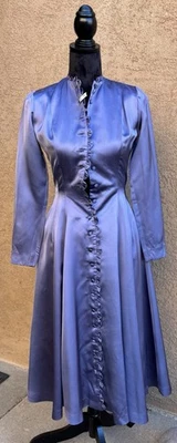 Vintage Parklane Deb’s 1950s Lilac Satin Tea Length Cocktail Party Dress 5/6  - Image 1 of 4