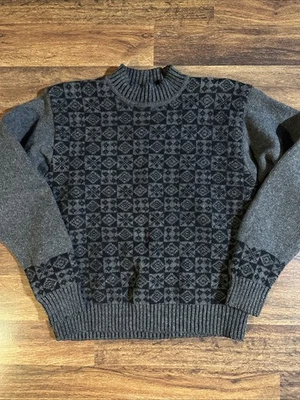 VTG 80s PAUL SMITH SPORTSWEAR SWEATER GRAY/BLK PATTERN WOOL/COTTON WOMEN SZ: 2 - Image 1 of 4