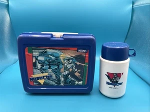 Vintage Robocop Blue Thermos Lunchbox 1989 with Thermos - Picture 1 of 11