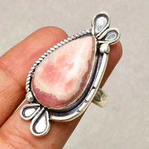 Anello gioiello in argento sterling 925 con pietra preziosa rodocrosite... - Foto 1 di 8