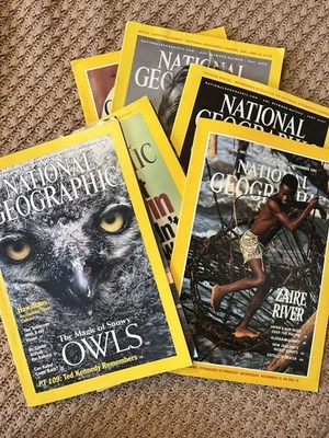 National Geographic vintage magazine Bundle Set Of 5 Perfect For collage Art - Image 1 of 4