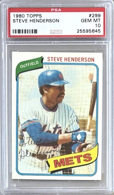 1980 TOPPS #299 STEVE HENDERSON PSA 10 GEM MT METS - Image 1 of 2