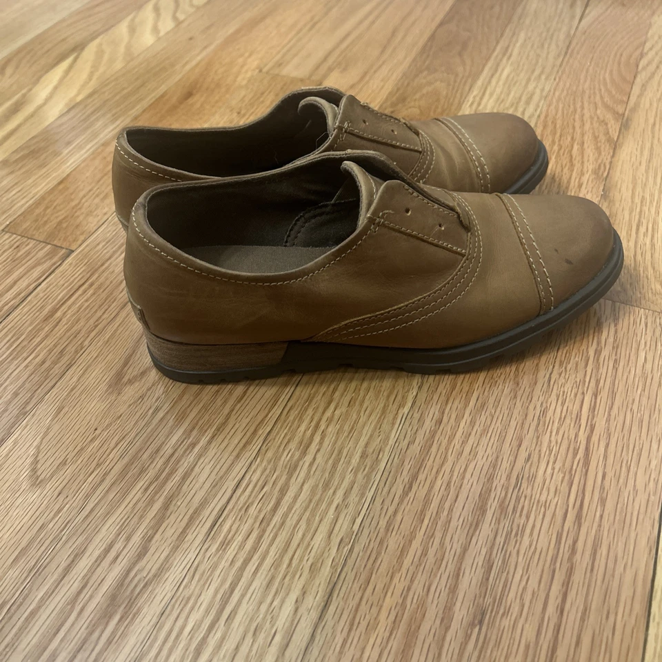 Sorel 2232-286 Light Brown Leather Cap Toe Lace Up Womens 6.5 Cushioned Oxfords - Imagem 1 de 4