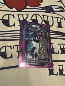2022 Panini Prizm Football Nico Collins Purple Disco 18/35 - Picture 1 of 2