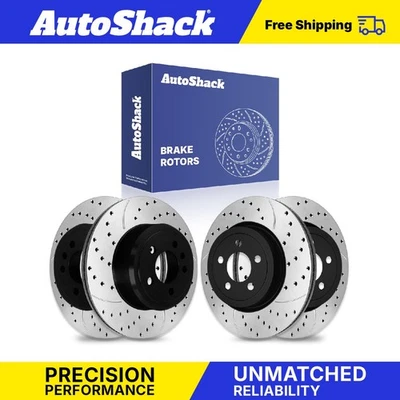 Front Rear Drilled Slotted Brake Rotors for 2011-2020 Dodge Durango 3.6L Foto 1 de 4