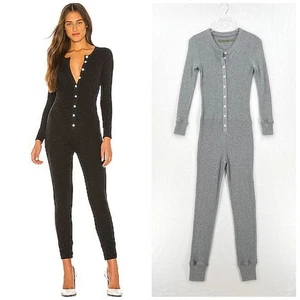 ENZA COSTA Cashmere Thermo Unitard Damen Medium Smoke Gray Jumpsuit Einteiler - Bild 1 von 17