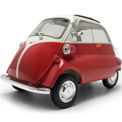 1:18 Vintage BMW Isetta 1955 Model Car Diecast Toy Cars Metal Vehicles Red - Image 1 of 4