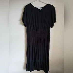 Croft & Barrow großes schwarzes Crinkle Krepp elastische Taille Kleid..a22 - Bild 1 von 9