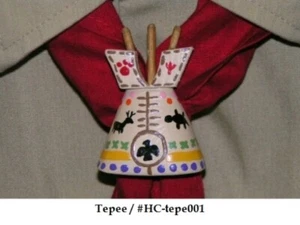 Hand Carved Tepee Neckerchief Slide - Picture 1 of 1