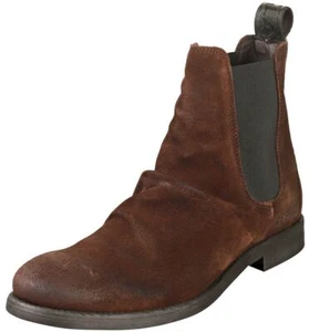 Replay City Dark Brown Mens Suede Chelsea Ankle Boots - Picture 1 of 7