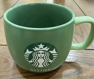STARBUCKS Logo Coffee BESTIES Mug Green 12 oz Nice Cup Stonewear - Bild 1 von 5