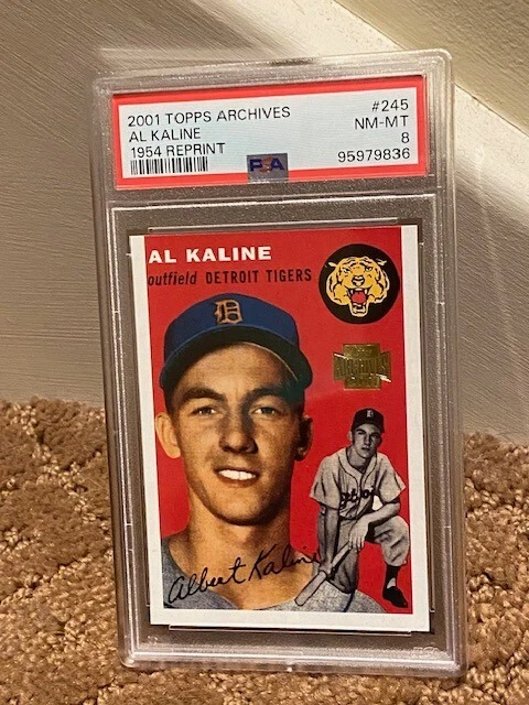 2001 Topps Archives Al Kaline PSA 8 1954 Rookie RC Reprint #245 Card LOW POP - Image 1 of 1