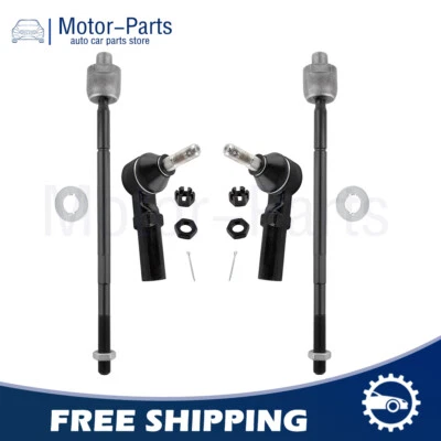 4X Front Inner Outer Tie Rod Ends for 1991-2002 Saturn SC SL SW Series Camaro - Image 1 of 4