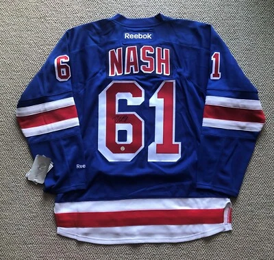 Camiseta firmada por Rick Nash de los New York Rangers Reebok Air Knit talla L nueva con etiquetas Foto 1 de 3
