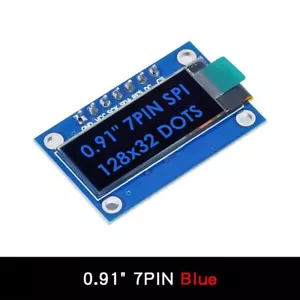 7 PIN SPI 0,91 Zoll blau 128x32 OLED LCD Display Bildschirm SSD1306 für Arduino R3 - Bild 1 von 6