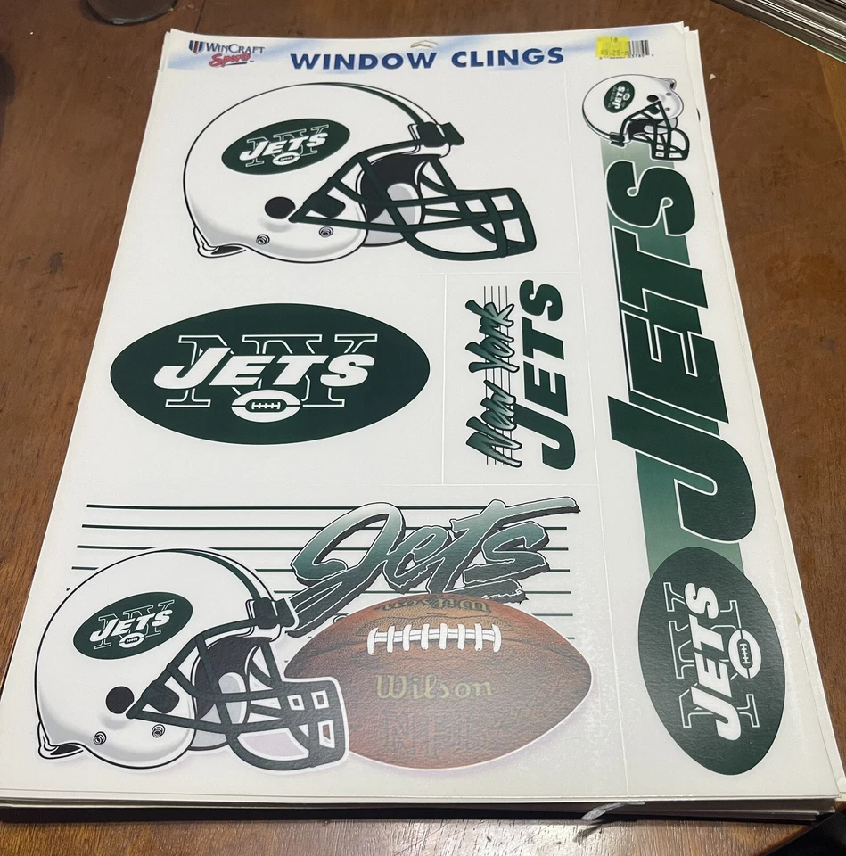 5 calcomanías de colección de los New York Jets WinCraft NFL Window Clings 11x17 NUEVO 2002 Foto 1 de 1
