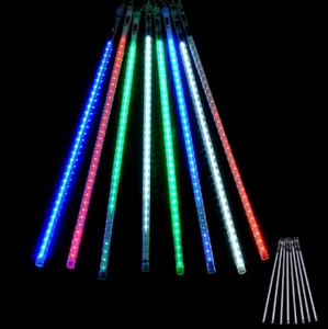 8 Falling Rain Drop Icicle Snow Fall String LED Cascading Xmas Tree Lights Decor - Picture 1 of 2