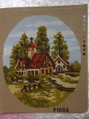 N° 21004  CANEVAS A FAIRE PAYSAGE  23,5 cm x 19,5 cm sans fil et sans aiguille - Photo 1/2