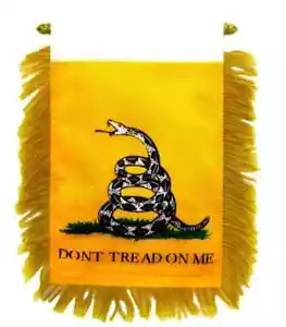 1 doz Gadsden "Don't Tread On Me" Mini Banners Car Mirror Window Hanging Flags - Picture 1 of 3