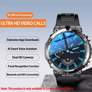 4GNetwork Karta SIM Inteligentny zegarek Podwójna kamera GPSWifi NFC Wytrzymały Android Smartwatch - Zdjęcie 1 z 18