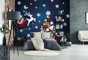 3D Snowflake Tree 7015 Wallpaper Mural Paper Wall Print Indoor Murals CA Sinsin - Picture 1 of 12