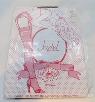 Meias de nylon vintage Jezebel Renee Of Hollywood ST-6 preta tamanho B - Imagem 1 de 3