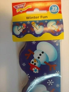 School Supplies: 12  "Winter Fun Snowmen" Bulletin Board Trimmer ~ 39 Ft. ~ NEW - Picture 1 of 4