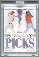 2022 Panini Flawless Bryce Harper Manny Machado Picks Dual Aquamarine Gem #/20