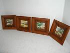 4 miniatures miniatures vintage Margo Alexander scènes de ferme imprimés cadres en bois