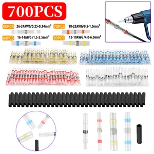 700Pcs Waterproof Heat Shrink Butt Terminals Solder Seal Sleeve Wire Connectors - Picture 1 of 9