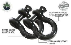 19010201 Recovery Shackle 3/4" 4.75 Ton Black - Sold In Pairs - Bild 1 von 7