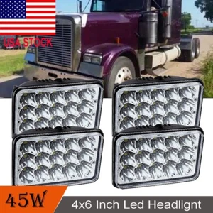 4PCS 4x6" LED Headlight High-Low For Freightliner FLD120 112 Isuzu NQR NPR Ford - Picture 1 of 9