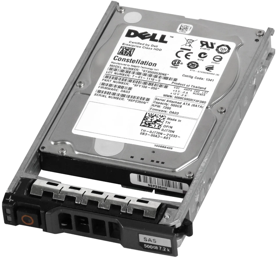 Disco Rigido DELL 0J770N ST9500530NS 500GB 7200Giri/Min 32MB SATA II 2.5'' - Immagine 1 di 3