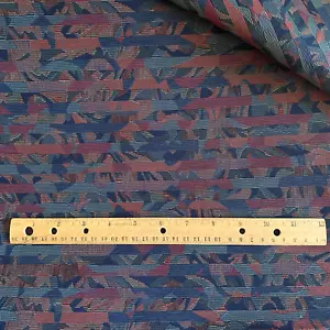 BTY 90s Vintage Abstract Upholstery Fabric Royal Tones - Picture 1 of 3