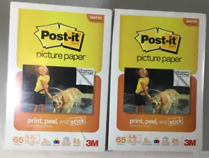 Post It Picture Picture Paper 4x6 Matte Sticky Non Glare 2 Packs 65 Sheets Each - Picture 1 of 3