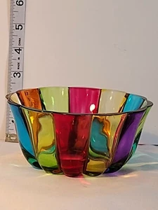 Vintage 1960’s Multicolor Hand Blow Glass Pezzatto, Italian Style Scalloped Edge - Picture 1 of 4