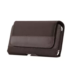 Universal Horizontal Leder Etui Etui Holster Gürtelclip & Gürtel Holster Braun - Bild 1 von 7