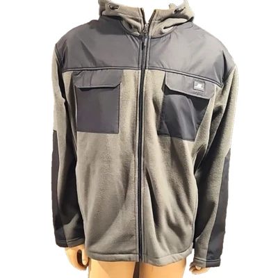 NEW BALANCE Talla XL Hombre Cremallera Completa Polar Chaqueta Con Capucha Verde Militar Elástico Foto 1 de 4