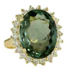 8.00 CT Ovel Green Cut Simulated Diamond Solitaire Ring 14k Yellow Gold Plated