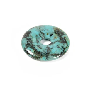 Natural African Turquoise Donut Circle Pendant Size 40mm Sold by Piece - Picture 1 of 2