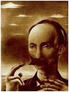 579. Póster de Diseño de Interiores Cubano. José Martí Retrato Raro. Dibujo. Decoración Historia - Imagen 1 de 1