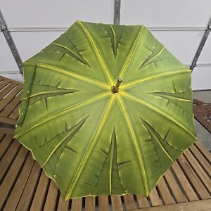 Vintage Tropical Umbrella W/ Bamboo Handle