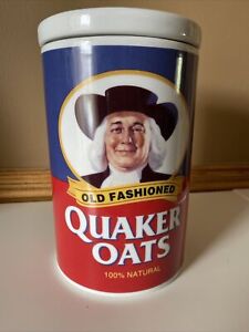 Vintage Old Fashioned Quaker Oats Ceramic Cookie Jar Regal China Canister 1996