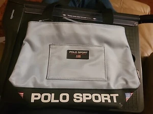 Vintage Polo Sport Ralph Lauren Shoulder Bag Messenger Medium Baby Blue - Picture 1 of 4
