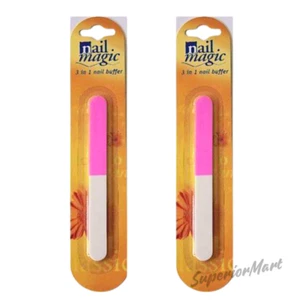 2X STARKER NAGELPUFFER Maniküre 3 IN 1 feine Körnung glatter Politur & Glanz - Bild 1 von 2