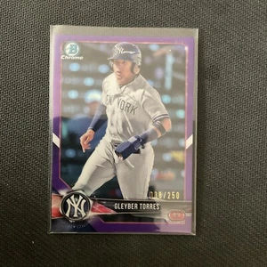 GLEYBER TORRES 2018 Bowman Chrome Prospects Purple Refractor  /250 - Picture 1 of 3