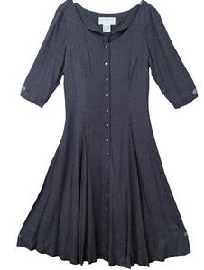 Country Road Australia Maxi Dress 12 Polka Dot Button Pleated Prairie Bohemian - Picture 1 of 8