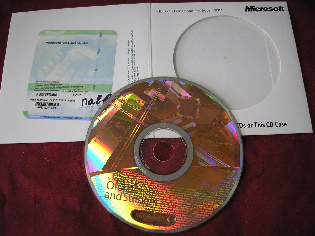 Microsoft Office 2007 Cd for sale - eBay